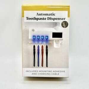Toothbrush Holder Automatic Toothpaste Dispenser Set Dustproof Sticky Mounted